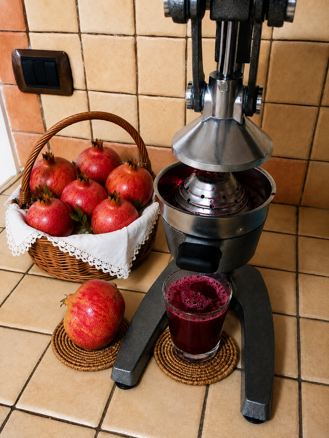 Preparazione del succo fresco di melograno